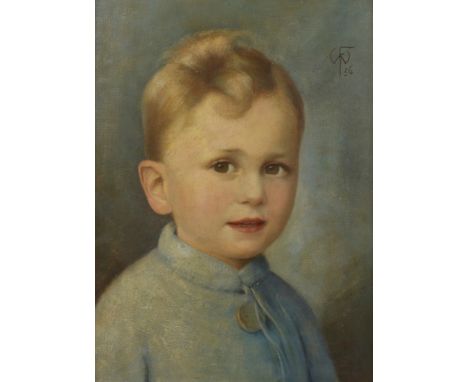 Werner Fechner, KnabenbildnisPortrait eines interessiert den Betrachter anblickenden Jungen, minimal pastose Portraitmalerei,