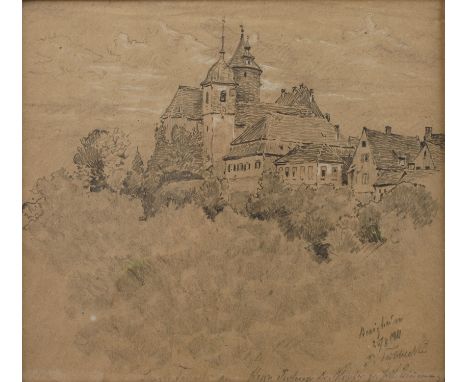 Paul Tübbecke, "Besigheim"Blick auf Stadtkirche und den Schochenturm in der baden-württembergischen Kleinstadt Besigheim, Ble