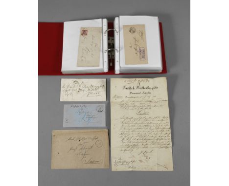 Konvolut alte Belege ca. 150 Stück, vorwiegend Baden, davon ca. 50 von 1853 bis 1868, mit 3- und 6-Kreuzer-Marken, auch einig
