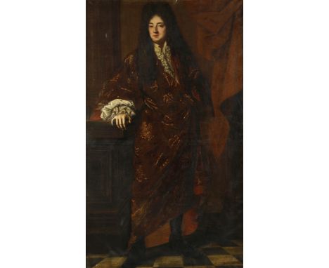 J. J. Borchers, Ungewöhnliches Portrait eines AdligenGanzfigurenbildnis in Überlebensgröße, mit Darstellung eines elegant gek