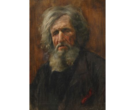 P. Bach, Portrait eines älteren MannesBildnis eines älteren Mannes mit Vollbart und langem grauen Haar, leicht pastose Portra