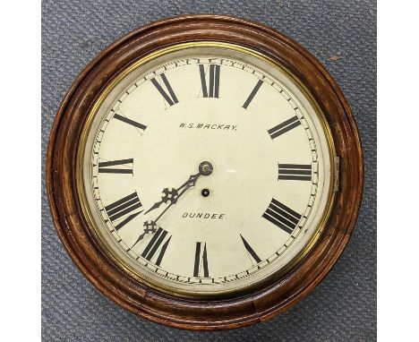 A late 19th/early 20th century 12 inch fusee dial clock, the dial inscribed 'W.S Mackay Dundee', 40cm dLocation: 