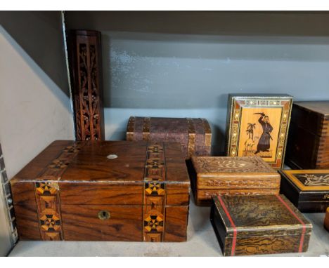 A collection of wooden boxes to include Oriental style and decorative storage and trinket boxesLocation: 8:4 