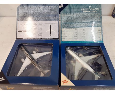 Gemini Jets-A collection of 8 commercial diecast model aircraft, 1:400 scale to include Korean Air, Delta, El Al, Air New Zea