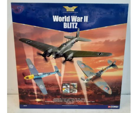 Corgi-Aviation Archive limited edition WW2 Blitz diecast aircraft models containing 3 planes, 1:72 scale, model AA99127. 