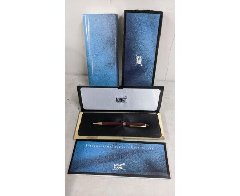 A Montblanc Meisterstuck ballpoint pen with original box and paperwork Location: 