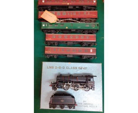 A John Underhill International Model kitbuilt locomotive LMS 2-6-D class 5P45 and coal tender and original box and 5 unrelate