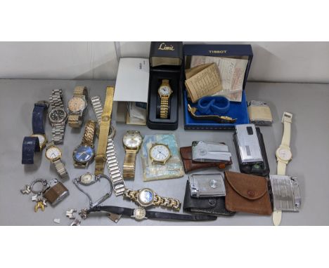 Watches and cigarette lighters to include Limit, Timex, Tissot, Swissam, Ronson, Poppy and ZenithLocation: 