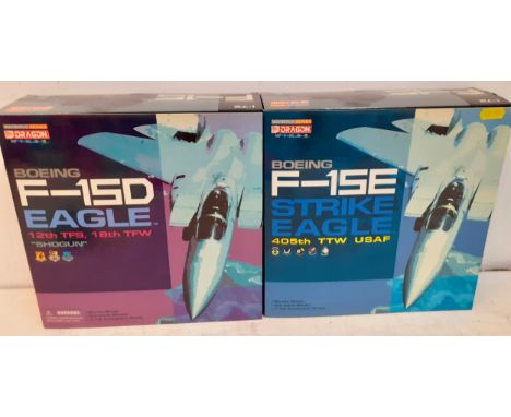 Dragon-Circa 2000, 2 Warbirds Series diecast models, 1:72 scale comprising Boeing F-15E Strike Eagle 405th TTW USAF and a Boe