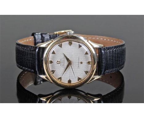 Omega Automatic Chronometer Constellation gentleman's gold plated wristwatch, the signed silvered dot dial with gilt arrow ho