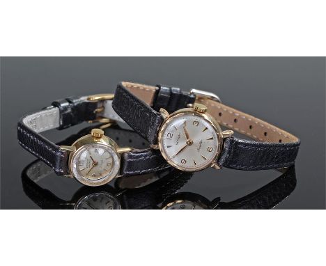 Rotary 9 carat gold ladies wristwatch, the signed silvered dial with baton and Arabic hours, together with another ladies 9 c