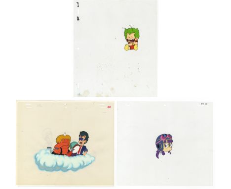 Set of 3 cels: Series: Dr. Slump Studio: Toei Animation Date: 1981-1999         Condition: Sketch, stains. / Stuck to sketch 