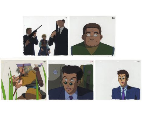  Set of  5 cels: Series: Hunter x Hunter Production Studio: Nippon Animation Date: 1999-2001 Condition: Light vinegar syndrom
