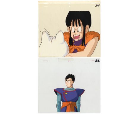 Set of 2 cels: Characters: Chi Chi and Korin / Gohan Series: Dragon Ball Z Studio: Toei Animation Date: 1989-1996 Condition: 