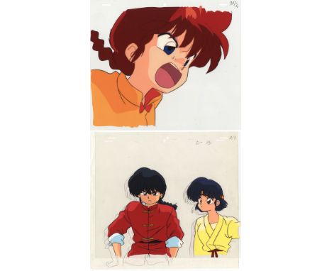 Set of 2 cels: Series: Ranma 1/2 Studio: Studio Deen Date: 1989-1996 Condition: Stuck to sketch. / Good for age. Ref: DGM145 