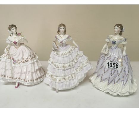 Three Royal Worcester porcelain lady figures (3)