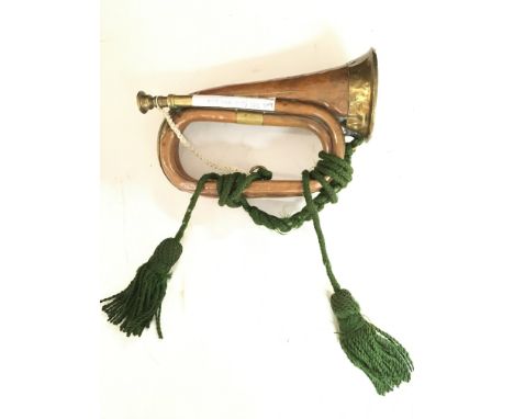 A 1915 Brass and Copper British Army Bugle.
