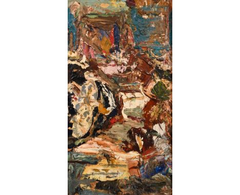 20th century school, An abstract study, oil on panel, 11" x 6.25".