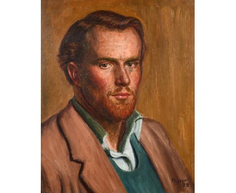 Philip Poyser (1912-1988) British, A self-portrait of the artist, signed and dated '39', inscribed verso, 19.75" x 15.75".