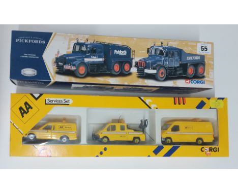 Corgi, '17904 - Pickford's 2 Scammell Contractors' model and 'AA Services Set', boxed. (2)