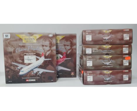Corgi, The Aviation Archive 'Vickers Viscount 806 British Airways' model with a 'Classic Propliner' and 4 'Frontier Airliners