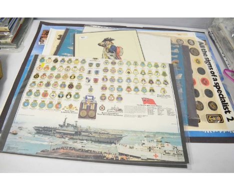 A collection of military posters and prints, including: Military Illustrated print of Private, 1st New York Regiment, Contine