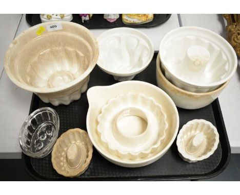 A selection of Victorian and later jelly moulds, makers to include: Cetem ware, England, of various sizes, shapes and designs