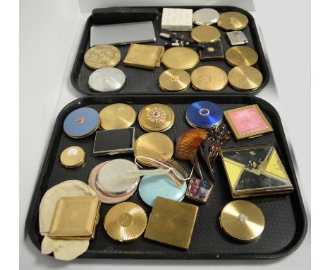 A selection of lady's vintage compacts and accessories, including: enamelled, gilt metal and other examples, makers to includ