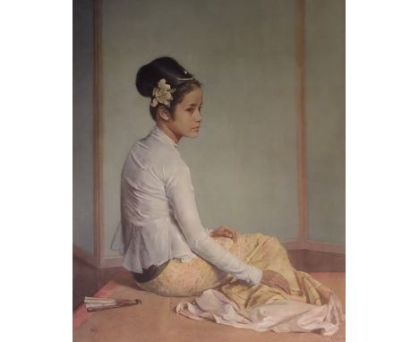 Gerald Kelly (1879-1972), Saw Ohn Nyun, print published for Frost &amp; Reed 1960, signed in pencil, 64cm x 51cm, framed
