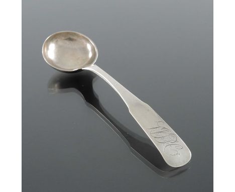 A Provincial silver toddy ladle, IPM, Fiddle Pattern, with circular bowl, 14cm long, 0.61ozt