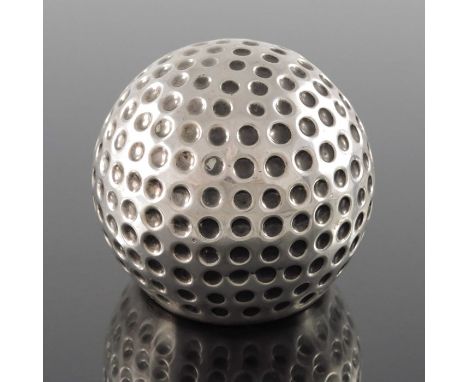 An Italian silver novelty table lighter, Brandimarte di Guscelli, Florence, circa 1960s, in the form of a golf ball, 8cm diam