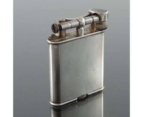 Alfred Dunhill, a New Dunhill lift arm lighter, silver plated, circa 1930s, 5.5cm high
