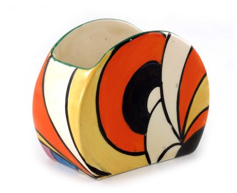 Clarice Cliff for Wilkinson, a Swirls sugar pot, designed circa 1930, Stamford shape, printed Bizarre and Registration Applie
