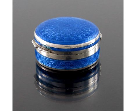 An Austrian silver gilt and enamelled pill box, probably Rudolf Steiner, import marks P H Vogel, London 1929, circular form w