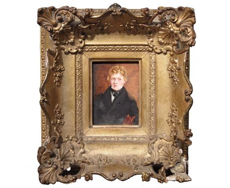 Attributed to Fred G Nash (19th century), Portrait of a Gentleman, miniature watercolour/gouache, dated 1825 on verso, 11cm x