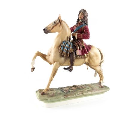 Bernard Winskill for Royal Worcester, an equestrian figure of the Duke of Marlborough, 1974, modelled on horseback, 47cm high