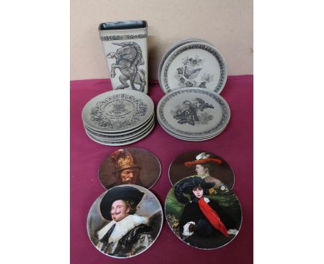 Poole Pottery stoneware including a full set of British birds, some duplicates, commemorative plates depicting the marriage o