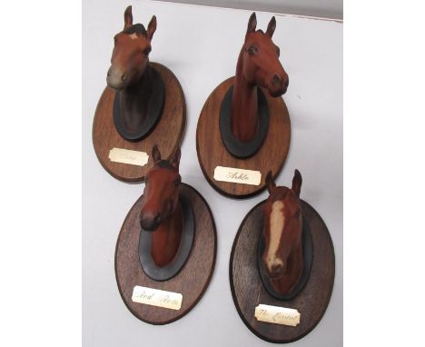 Collection of Beswick Racehorse horse heads "Troy," "Red Rum," "The Minstrel," and "Arkel" (4) 