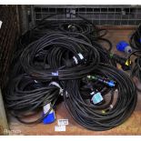 9x 16 Amp mains cables - approx. 15 metres