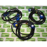 3x 16 Amp mains cables - approx. 5 metres