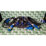 5x 32 Amp single phase extension leads - 5 meters