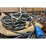 2x 25 meter 32 Amp single phase extension leads
