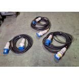 3x 63 Amp mains cables - approx. 10 metres