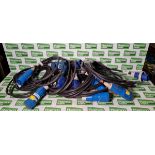 6x 2 meter 32 Amp single phase extension lead