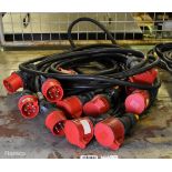 6x 32 Amp three phase cables - approx. 5 metres