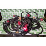 3x 32 Amp three phase cables - approx. 5 metres