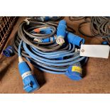 6x 16 Amp mains cables - approx. 2 metres