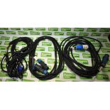 3x 16 Amp mains cables - approx. 10 metres