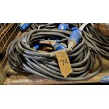 2x 20 meter 32 Amp single phase extension leads