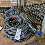 13x 16 Amp mains cables - approx. 5 metres
